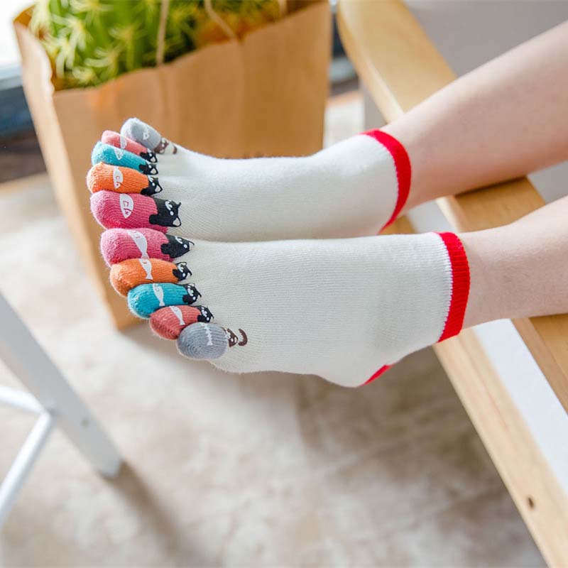 Cartoon Five-Toe Socks