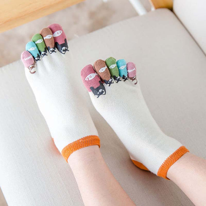 Cartoon Five-Toe Socks