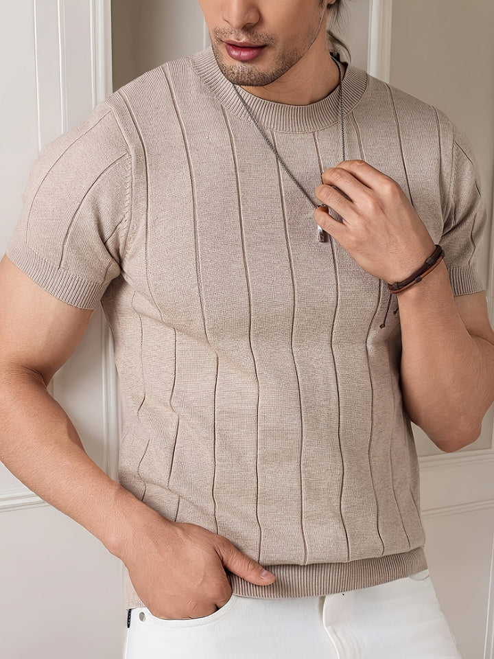 LAURENT MONACO | STRIPED MESH T-SHIRT FOR MEN
