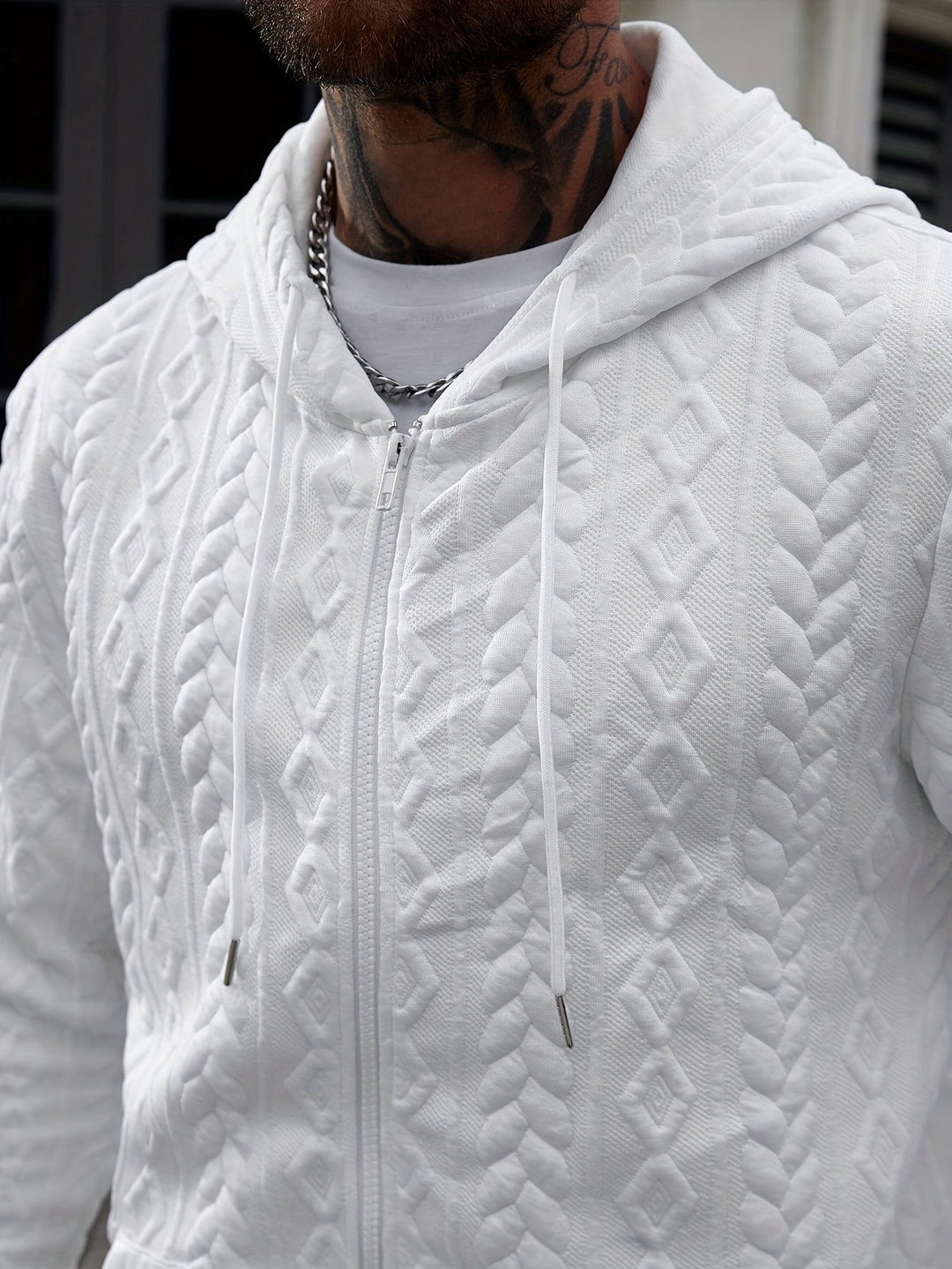 LAURENT MONACO | GEOMETRIC KNIT HOODIE FOR MEN