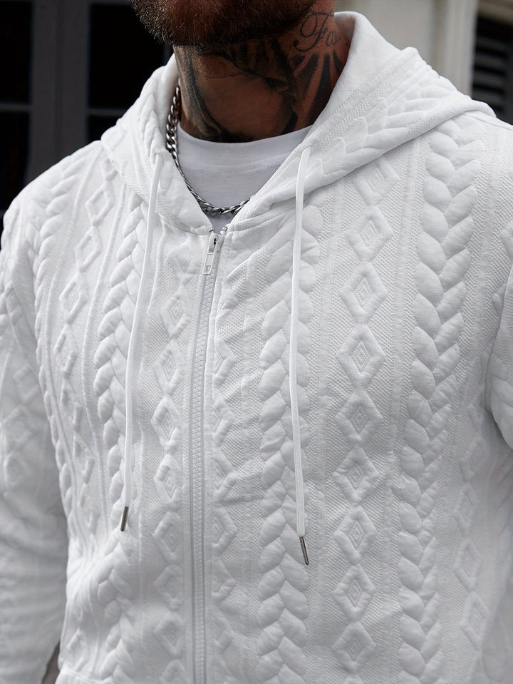 LAURENT MONACO | GEOMETRIC KNIT HOODIE FOR MEN