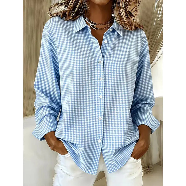 Flora - Classic Gingham Button Blouse
