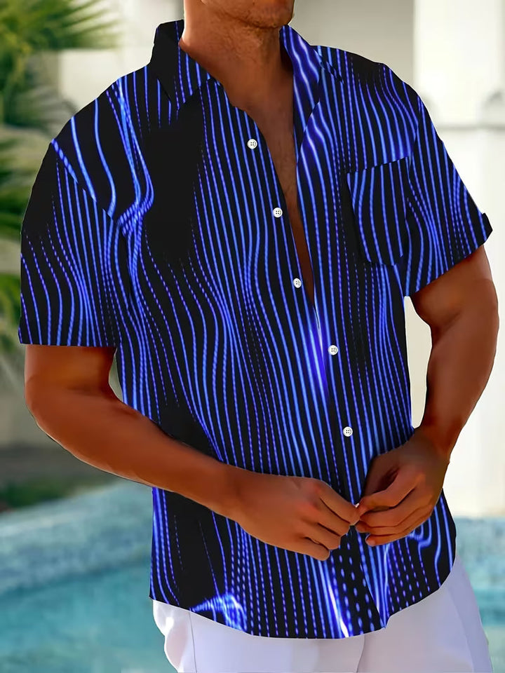 Ludwig Casual Shirt with Artistic Stripe Prints - Elena Harper