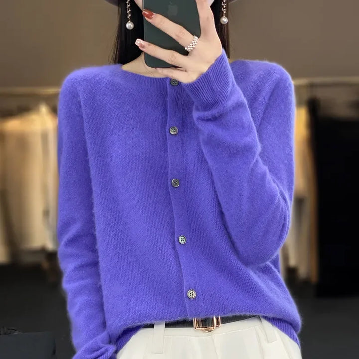 Linda Cozy Wool Cardigan, view 9 - Elena Harper