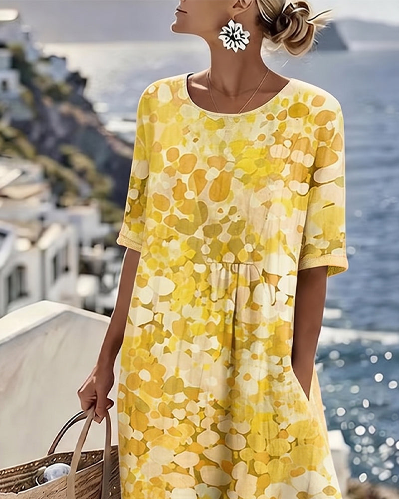 Women's Airy Floral Print Midi Dress