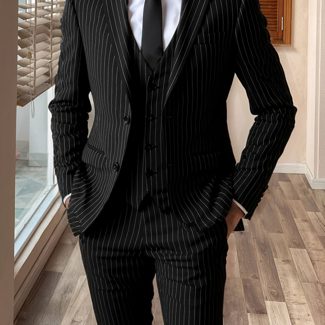 Sullivan Pinstripe Three-Piece Suit - Elena Harper