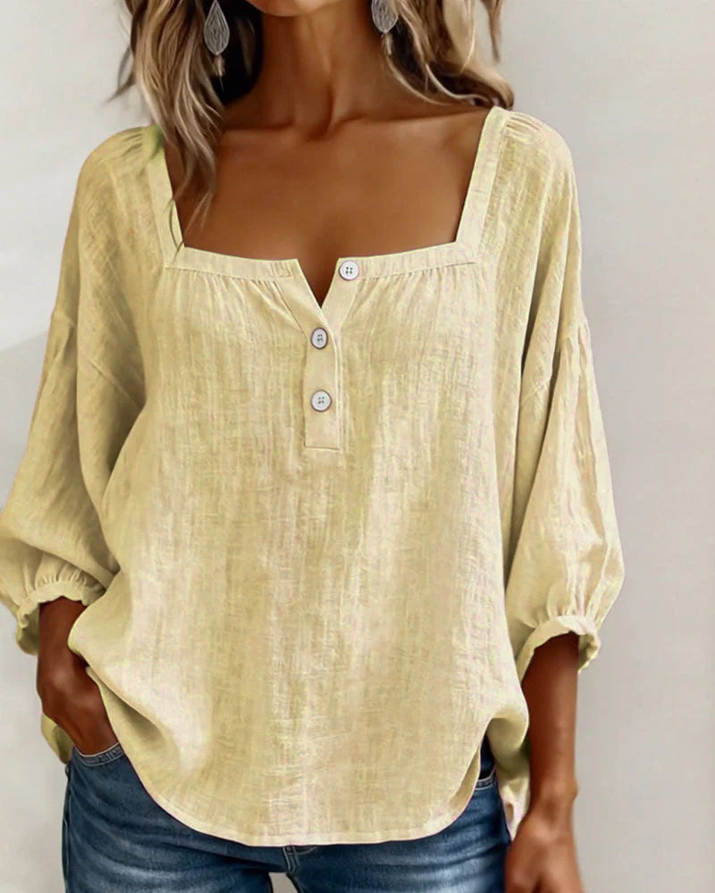 BLOUSE WITH SQUARE NECKLINE FOR WOMEN