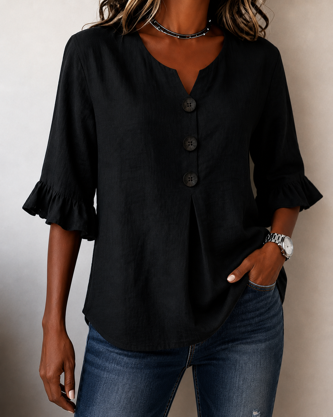 Amelie | Belly-Camouflaging Blouse with Buttons