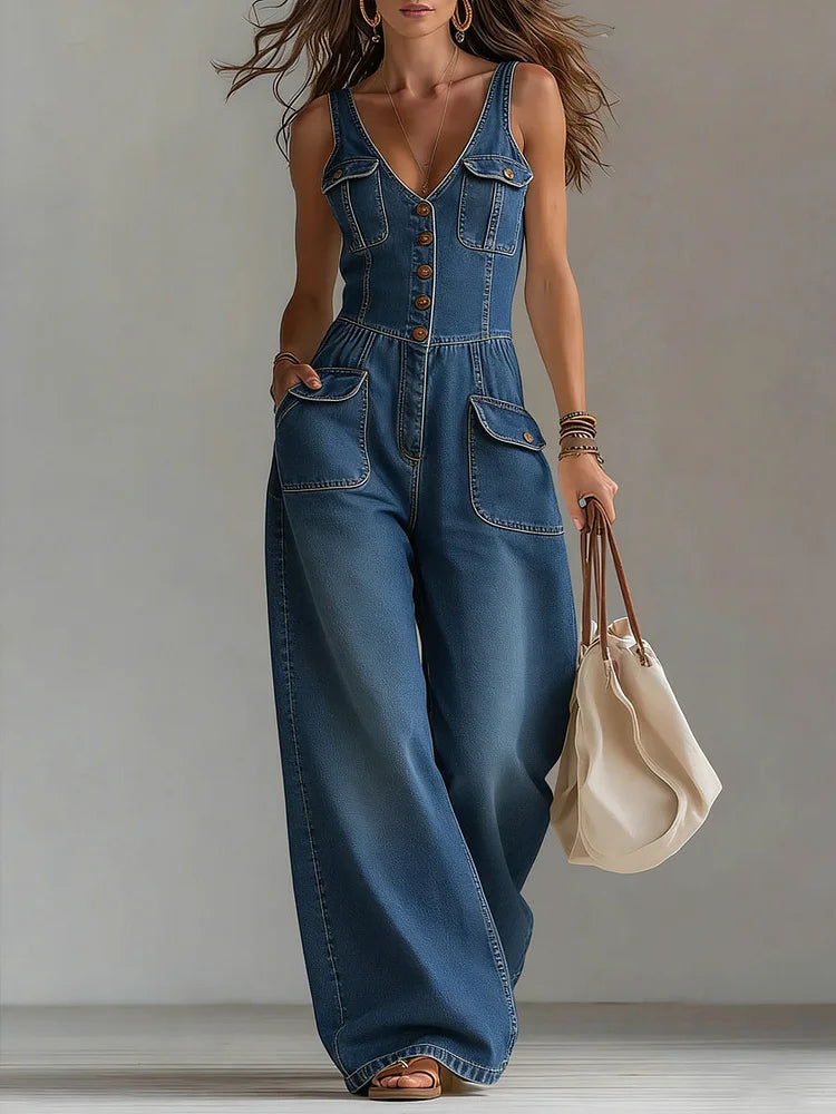 Sofia | Denim Relaxed Jumpsuit