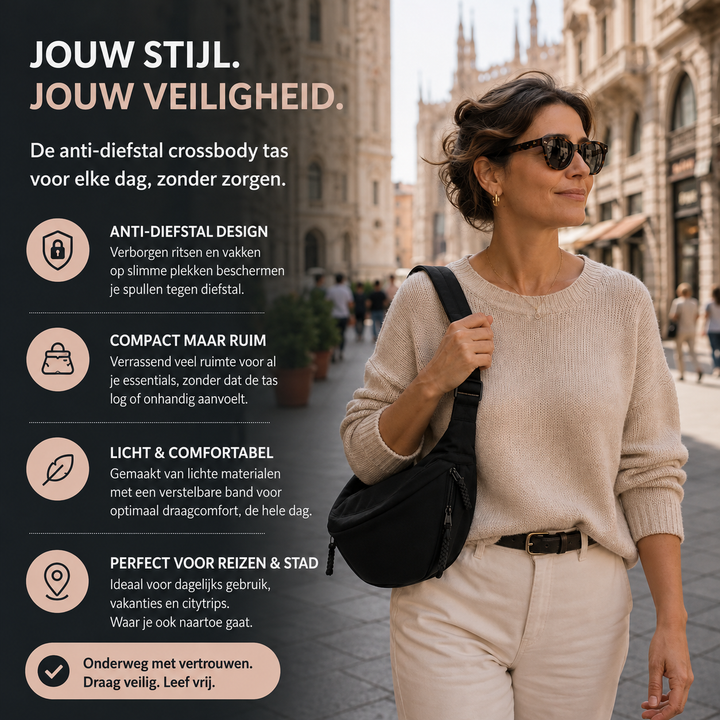 Sanne™ | Anti-Theft Shoulder Bag with Hidden Zippers