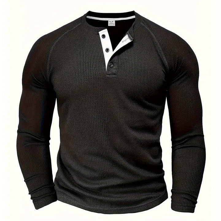 LAURENT MONACO | TEXTURED HENLEY T-SHIRT FOR MEN