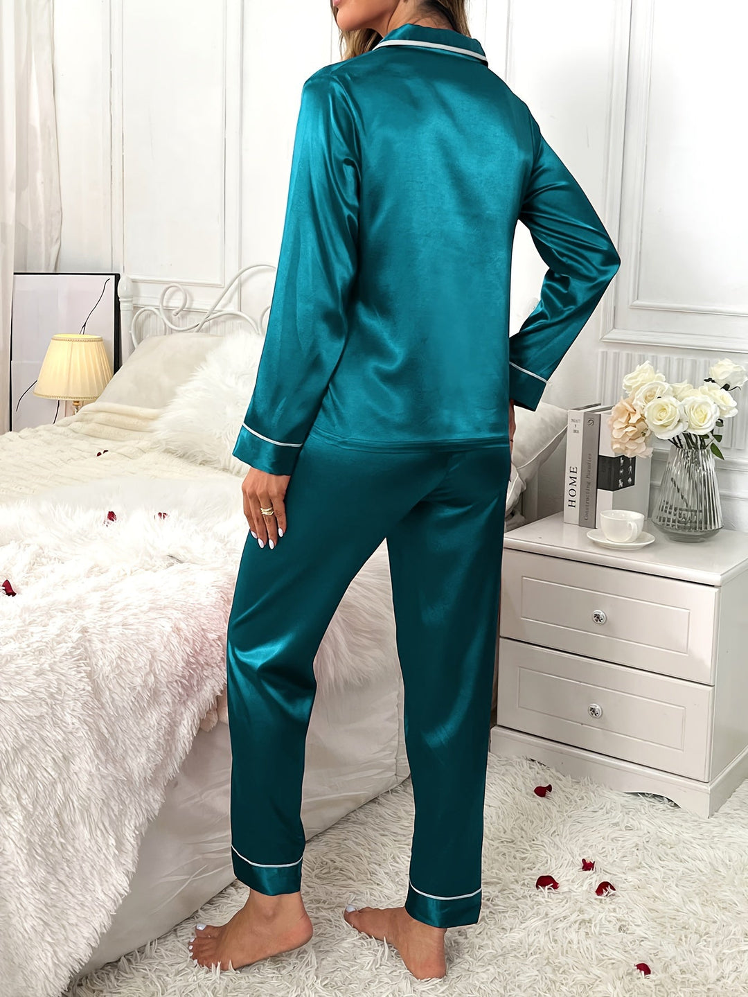 Rosaline Elegant Long-Sleeve Two-Piece Lounge Set, view 8 - Elena Harper