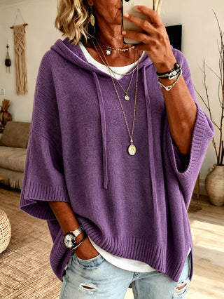 Oversized Soft Knit Hoodie for Women
