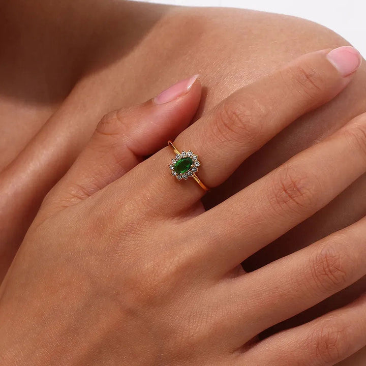Amaryelle™  |  Green Zirconia Ring Gold