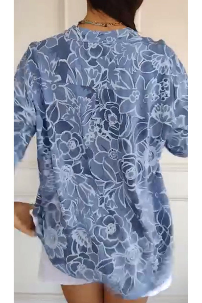 Women's Short Sleeve Floral Lace Blouse