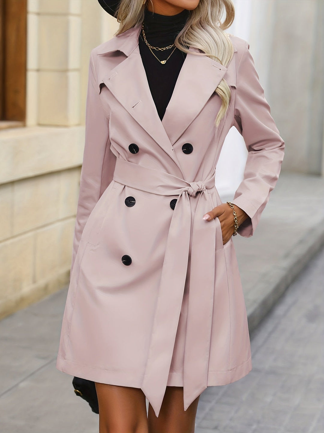 Women's Double-Breasted Belted Trench Coat Zadie, view 7 - Elena Harper