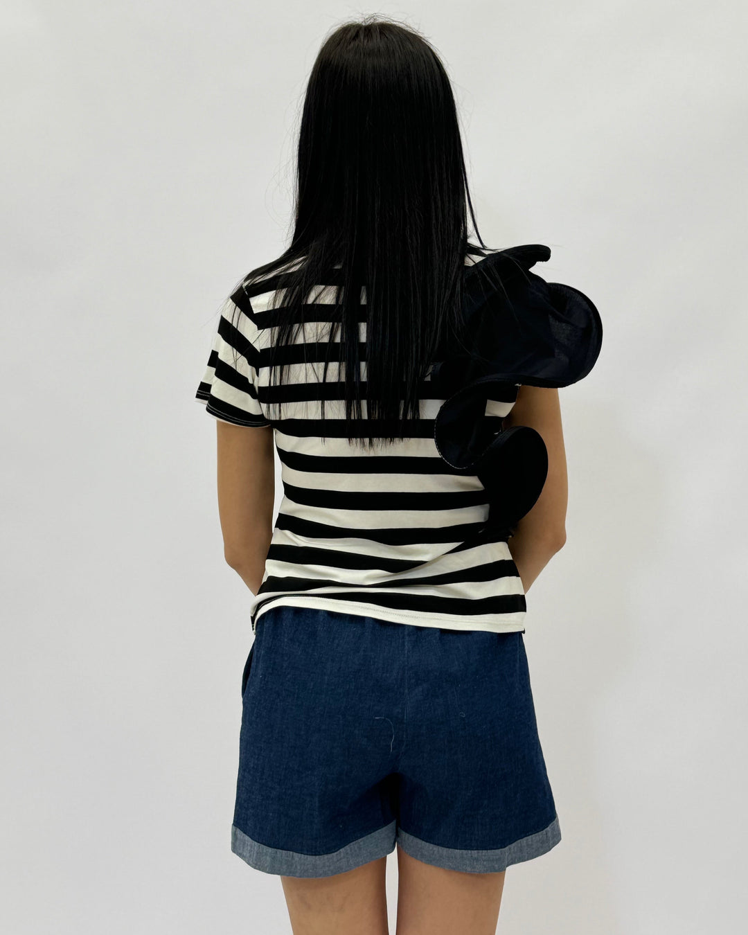 Lize™  |  Striped T-shirt Ruffle Detail