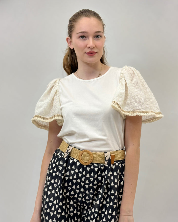 Jolien™  |  Sweater Puff Sleeves Embroidery