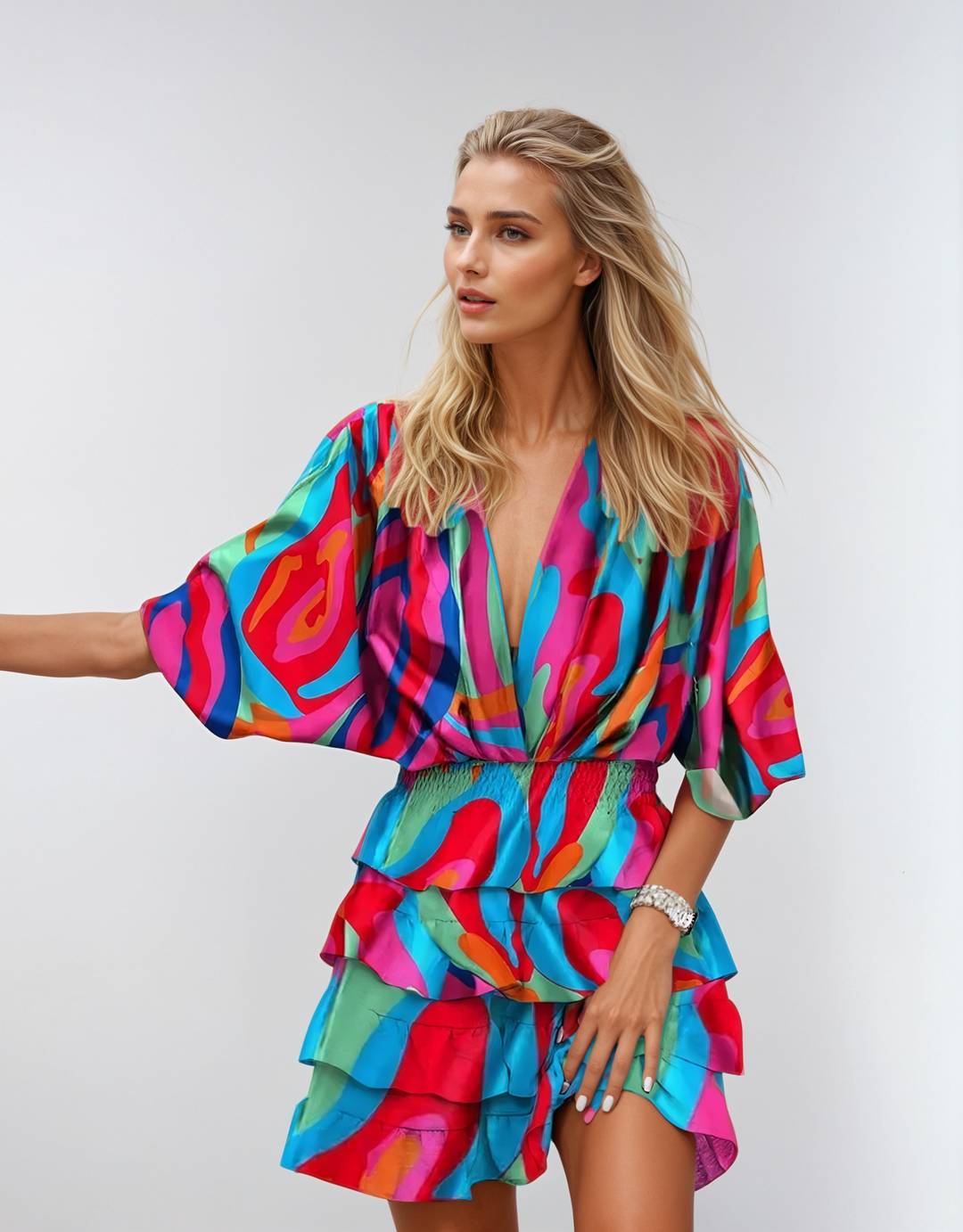 Midi Floral Dress Timeless Elegance - Elena Harper