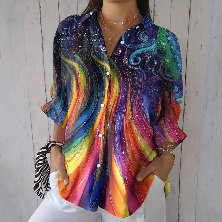 【Long Sleeves】Color Gradient Blouse - Elena Harper
