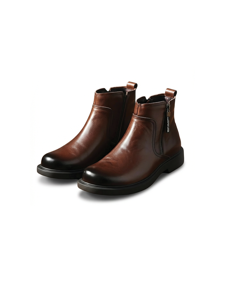 LAURENT MONACO | LEATHER ZIP BOOTS FOR MEN