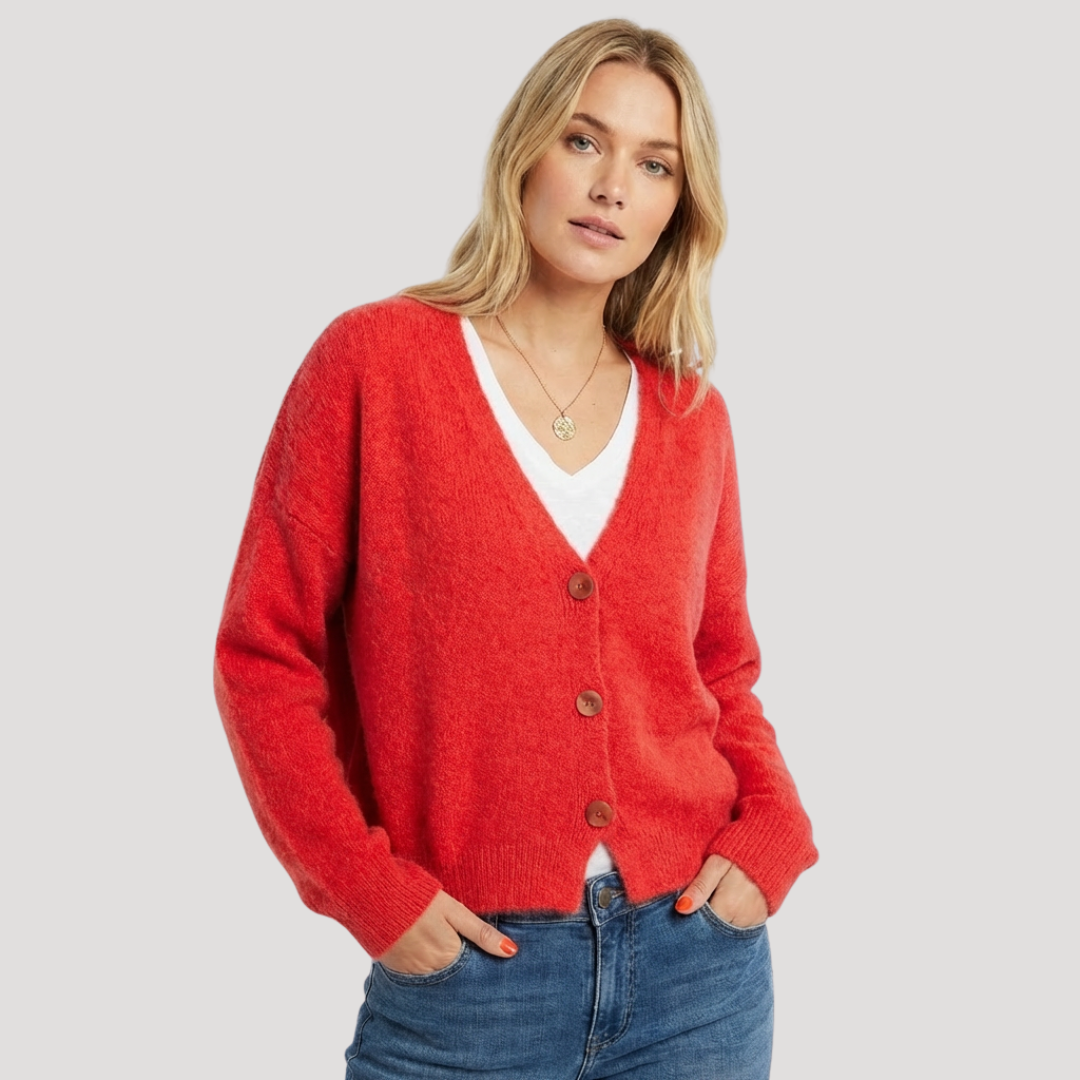 Women's V-Neck Buttoned Cardigan