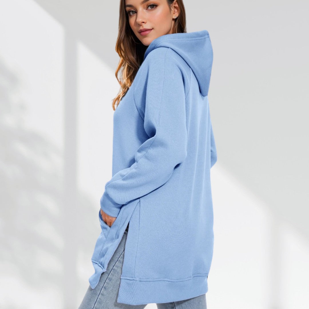 Oversized Hoodie Dress with Soft Brushed Lining - Elena Harper