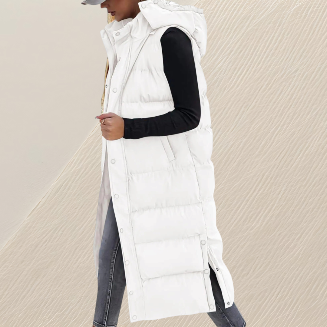 Sandrine - Chic Sleeveless Down Jacket with Hood