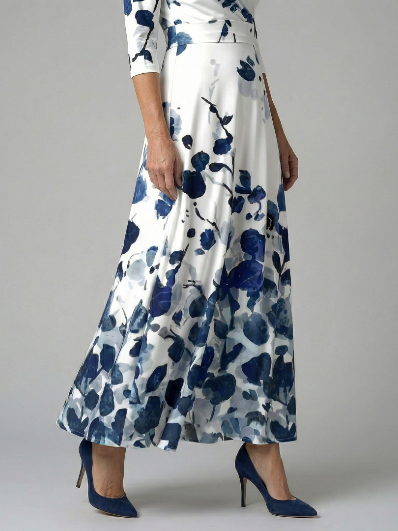 Celine Cross Wrap Neck Midi Dress - Elena Harper