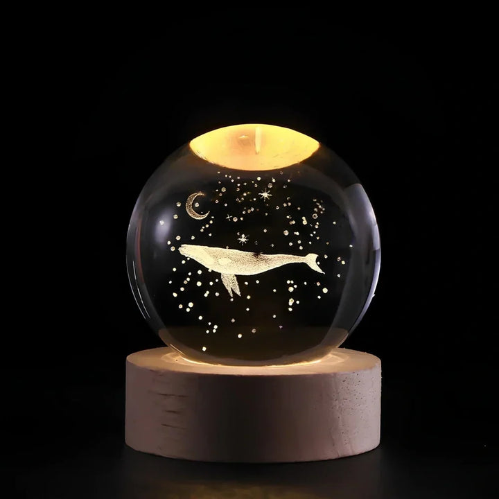 Glowing Crystal Ball with 3D Engraving Night Light