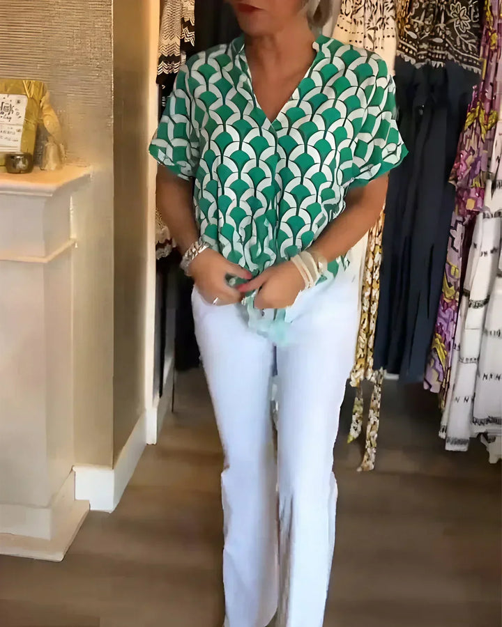 SOLVEIG STYLISH PRINTED BLOUSE