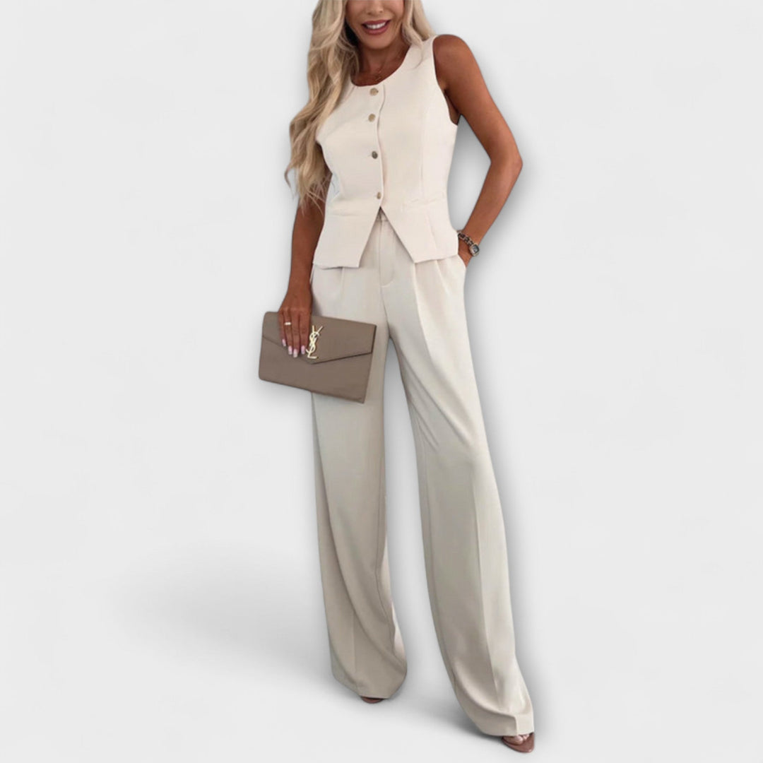 Wilhelmina - Chic Sleeveless Top and Pants Ensemble