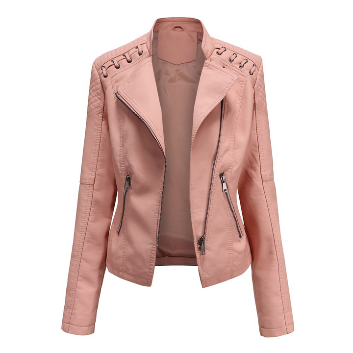 Mandy Noir Biker Style Leather Jacket