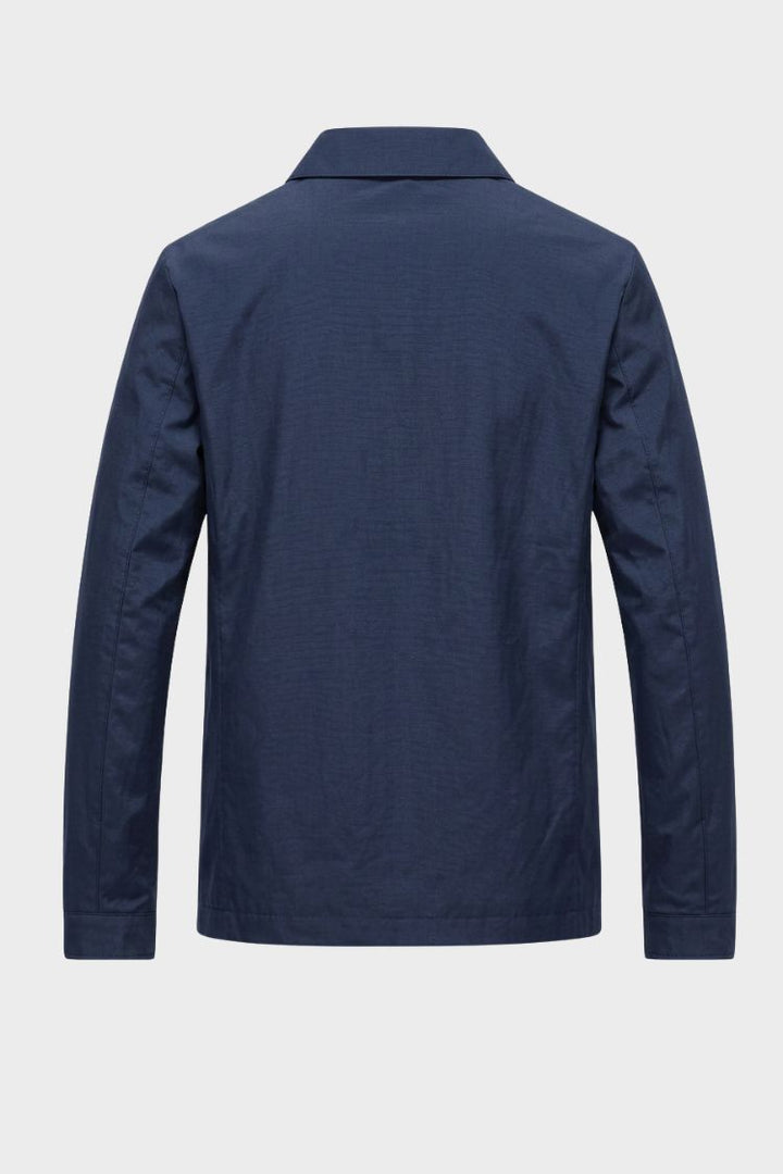 Men's Harrington Jacket with Lapel Collar, Hip-Length, Front Zipper