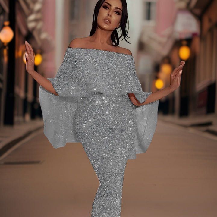Women's Elegant Off-Shoulder Ruffle Dress
