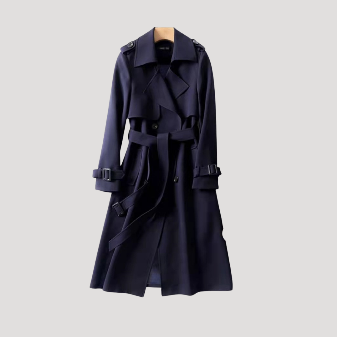 Women's Belted Double-Breasted Trench Coat – Timeless Elegant Style