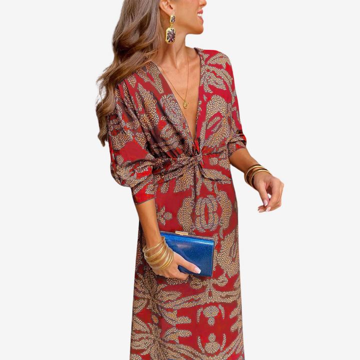 Doriane Midi Wrap Dress - Elena Harper