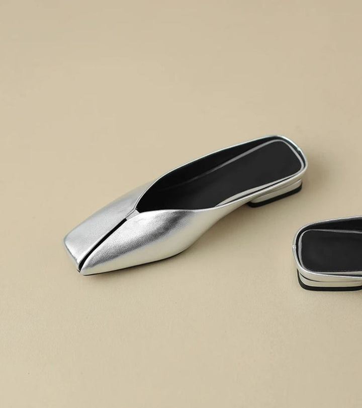 Delia | Mule Flat in Pure Leather for Walking in Freedom