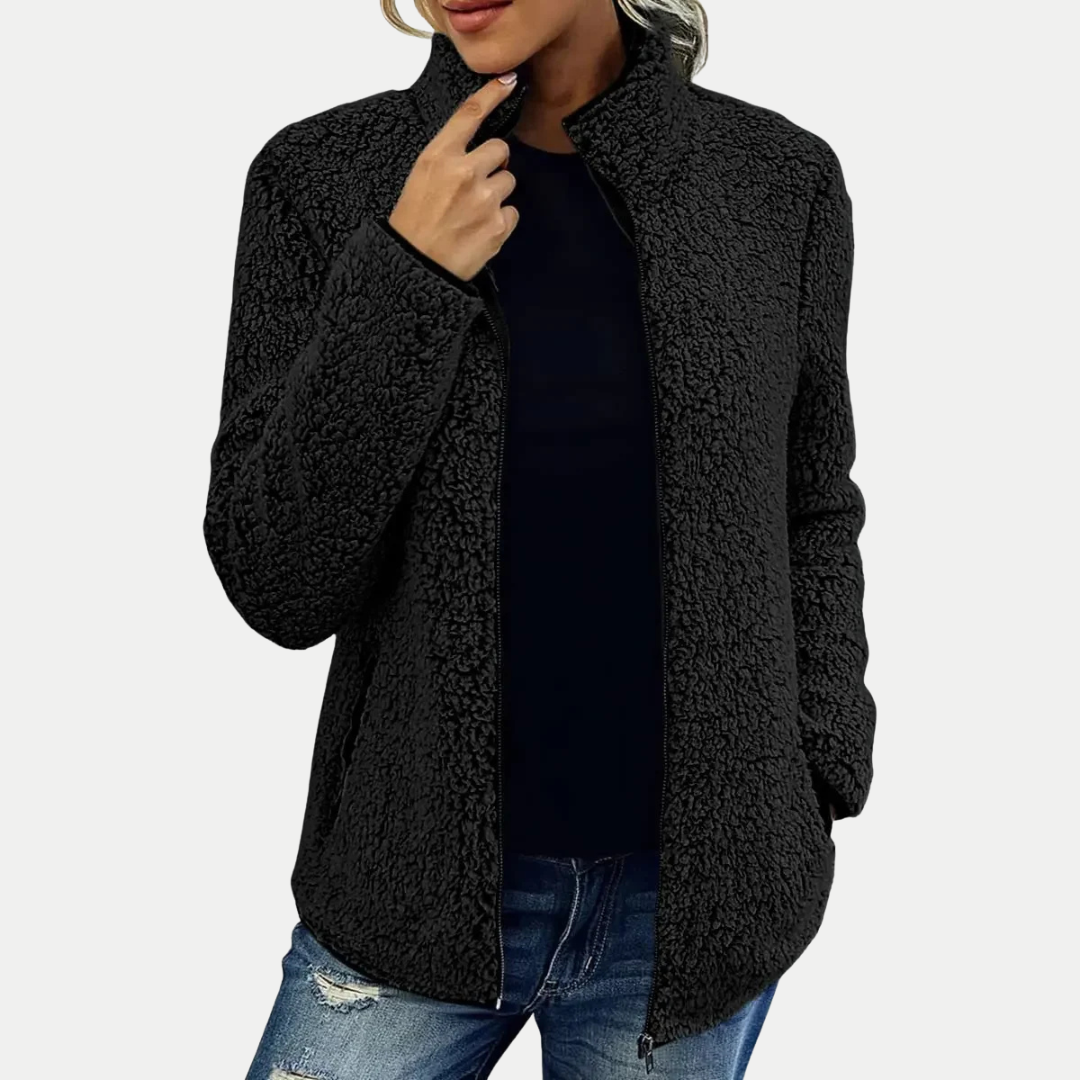 Women's Zip-Up Jacket with Textured Pattern
