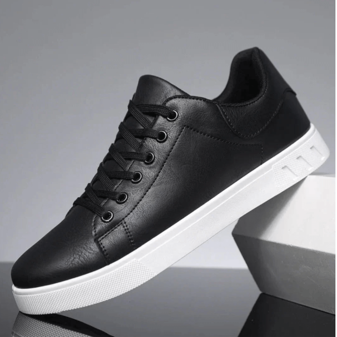 Ludion Leather Sneakers with Classic Lace Design, view 4 - Elena Harper