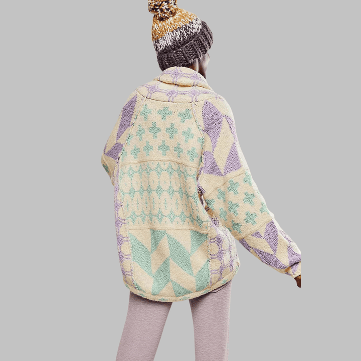 Emma & Rose Cape Town Portia™ long sleeve oversized cardigan in soft knit, shown draped over a relaxed outfit.