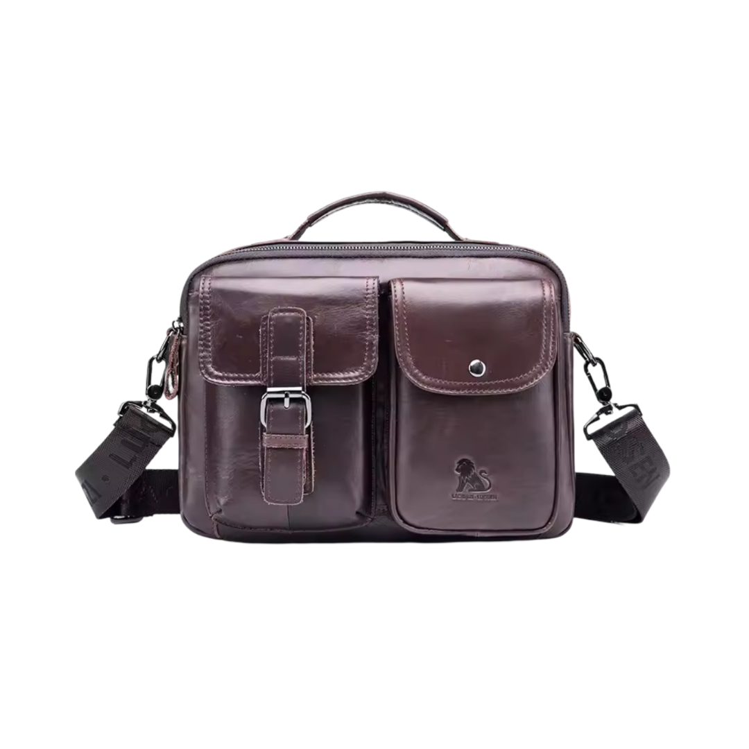 Lesley Classic Two Pocket Shoulder Bag, view 3 - Elena Harper