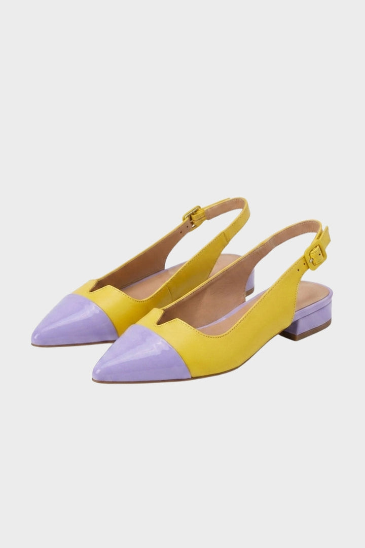 Women's Pointed Slingback Pumps | Two-Tone Front