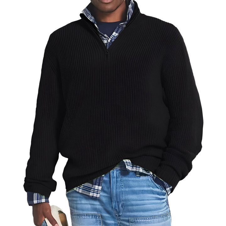 Edward Modern Pullover with Half-Zip, view 8 - Elena Harper