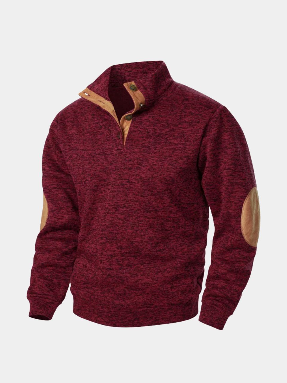 Callum Heritage Pullover with Contrast Elbow Patches for Men - Elena Harper