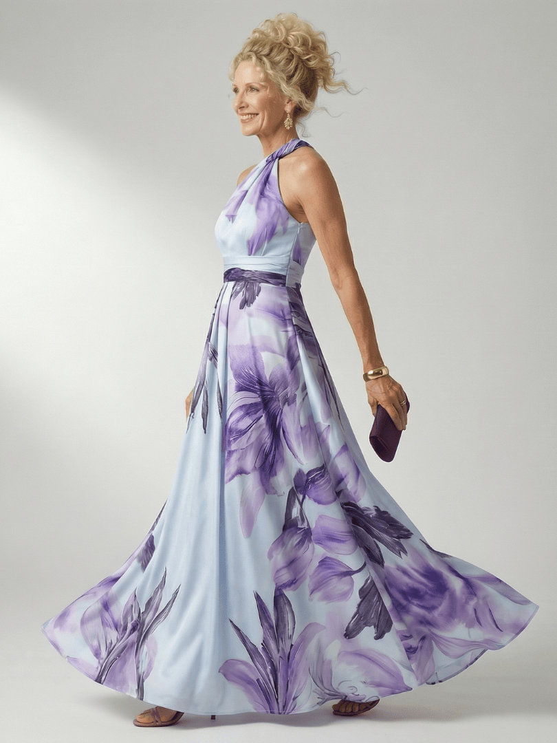 Emma & Rose Cape Town Amiel™ light floral maxi dress with flowing fabric and delicate floral pattern, perfect for summer wear.
