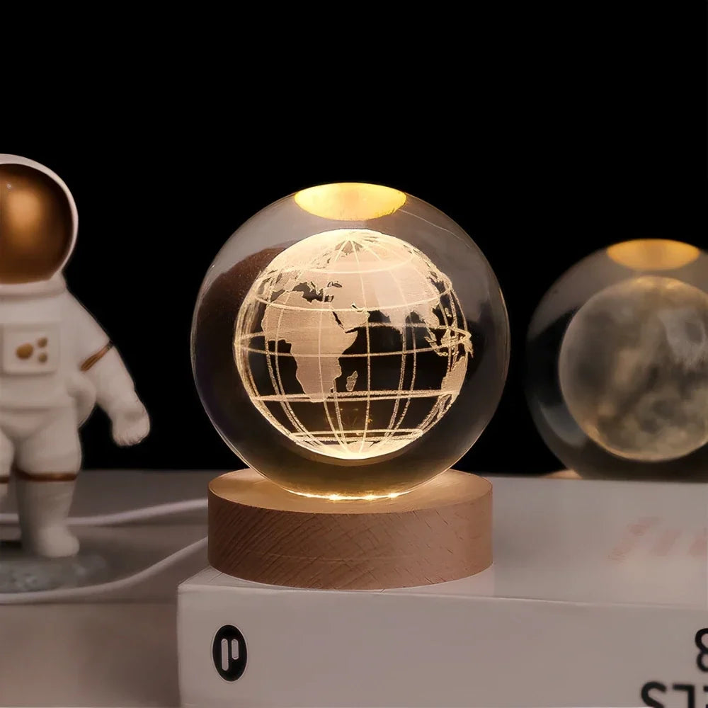 Glowing Crystal Ball with 3D Engraving Night Light