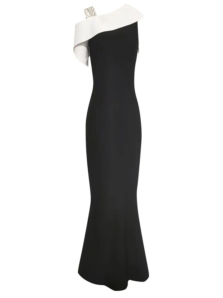 Sexy Colorblock Asymmetrical Bodycon Dress