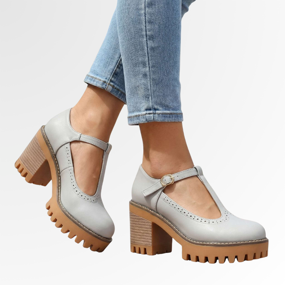 Maribella Stylish Mary Jane Pumps with Platform Sole, view 7 - Elena Harper