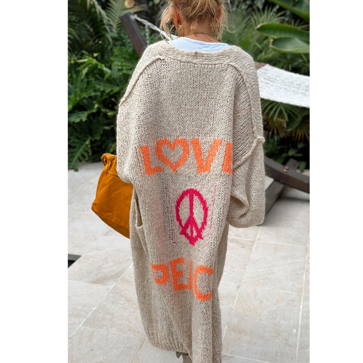 Women's Hippie Vibe Peace Cardigan - Express Your Style & Love